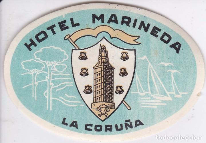 Etiquetas antiguas: ANTIGUA ETIQUETA DEL HOTEL MARINEDA DE LA CORU&Ntilde;A