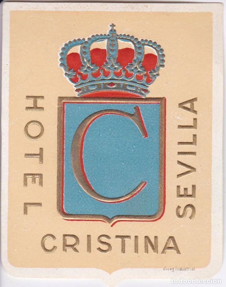 Etiquetas antiguas: ANTIGUA ETIQUETA DEL HOTEL CRISTINA DE SEVILLA