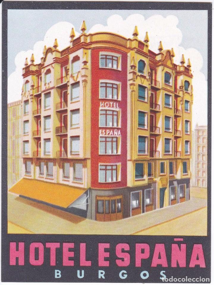 Etiquetas antiguas: ANTIGUA ETIQUETA DEL HOTEL ESPA&Ntilde;A DE BURGOS