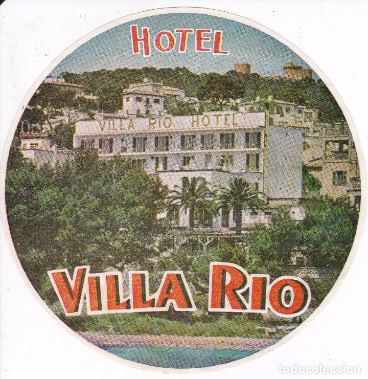 Etiquetas antiguas: ANTIGUA ETIQUETA DEL HOTEL VILLA RIO