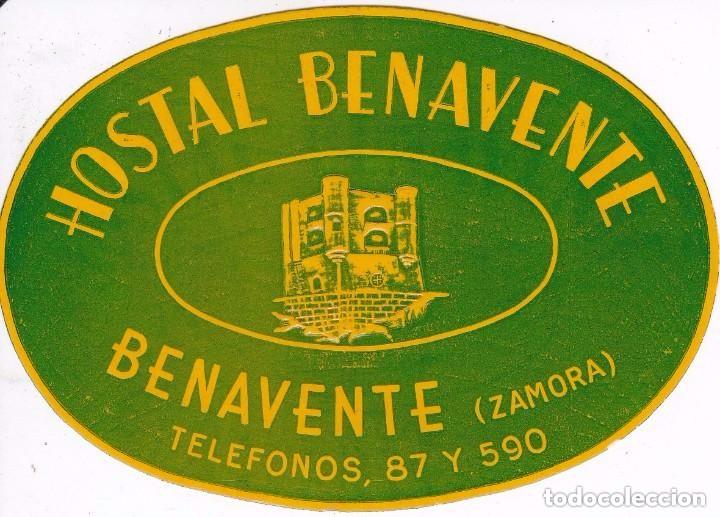 Etiquetas antigas: ANTIGUA ETIQUETA DEL HOSTAL BENAVENTE DE BENAVENTE - ZAMORA