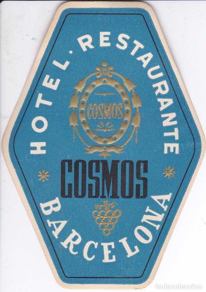 Etiquetas antiguas: ANTIGUA ETIQUETA DEL HOTEL COSMOS DE BARCELONA