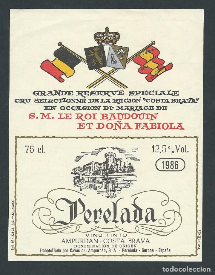 Etiquetas antiguas: antigua etiqueta perelada vino de mesa 1986