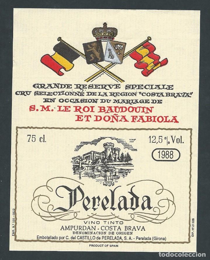Etiquetas antiguas: antigua etiqueta perelada vino de mesa 1988 girona
