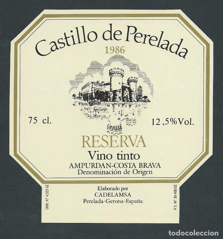 Etiquetas antiguas: antigua etiqueta castillo de perelada gran vino de mesa 1986 girona