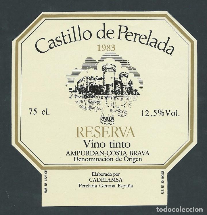 Etiquetas antiguas: antigua etiqueta castillo de perelada gran vino de mesa 1983 girona