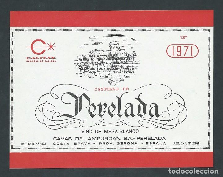 Etiquetas antiguas: antigua etiqueta castillo de perelada gran vino de mesa 1971 girona