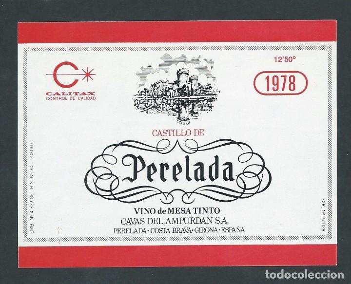Etiquetas antiguas: antigua etiqueta castillo de perelada gran vino de mesa 1978 girona