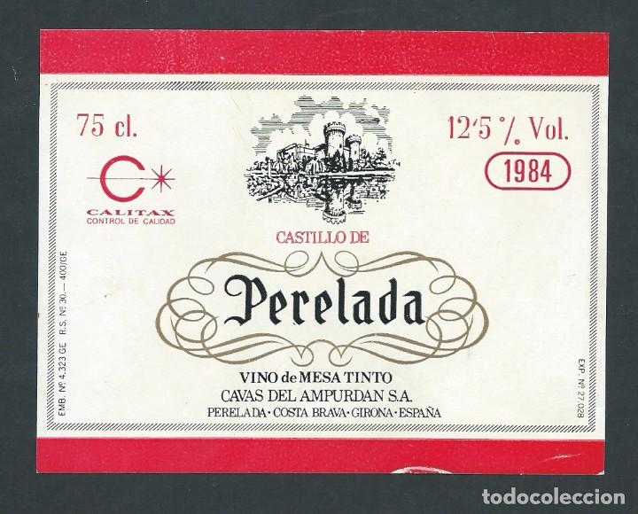 Etiquetas antiguas: antigua etiqueta castillo de perelada gran vino de mesa 1984 girona