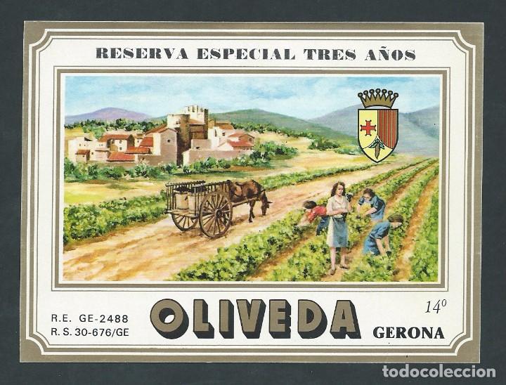 Etiquetas antiguas: antigua etiqueta vino oliveda girona reserva especial tres a&ntilde;os