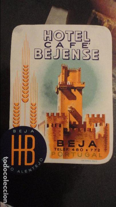 Etiquetas antiguas: ANTIGUA ETIQUETA.HOTEL CAFE BEJENSE.BEJA PORTUGAL