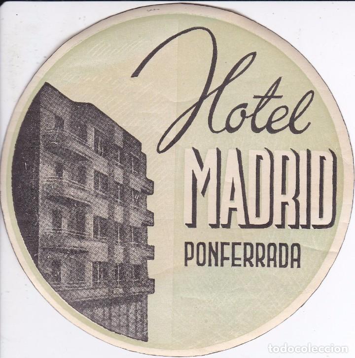 Etiquetas antiguas: ANTIGUA ETIQUETA DEL HOTEL MADRID DE PONFERRADA
