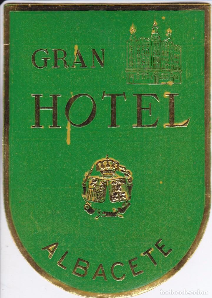 Etiquetas antiguas: ANTIGUA ETIQUETA DEL GRAN HOTEL DE ALBACETE