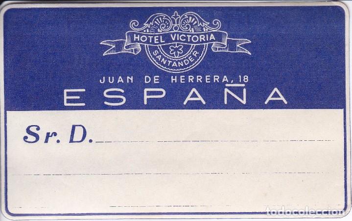 Etiquetas antiguas: ANTIGUA ETIQUETA DEL HOTEL VICTORIA DE SANTANDER
