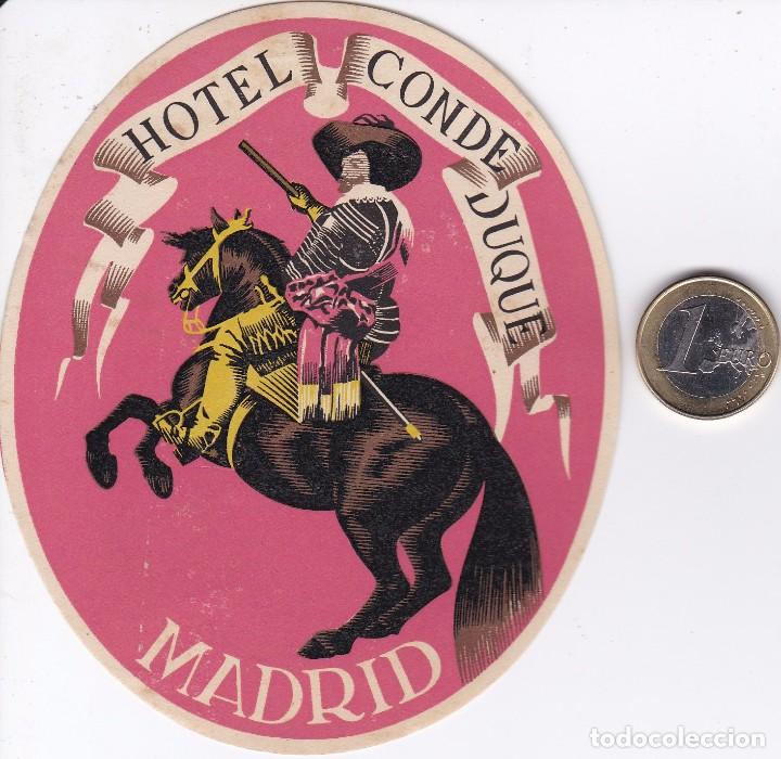 Etiquetas antiguas: ANTIGUA ETIQUETA DEL HOTEL CONDE DUQUE DE MADRID