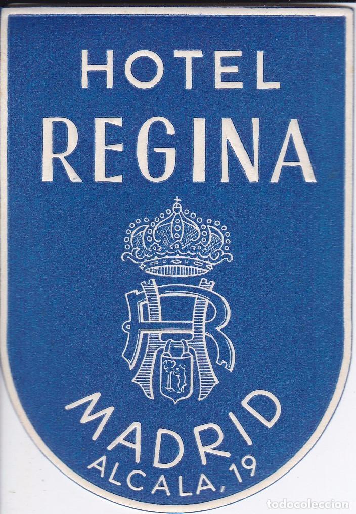 Etiquetas antiguas: ANTIGUA ETIQUETA DEL HOTEL REGINA DE MADRID