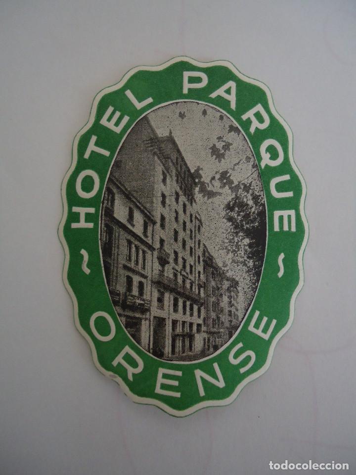 Etiquetas antiguas: ETIQUETA DEL HOTEL PARQUE DE ORENSE