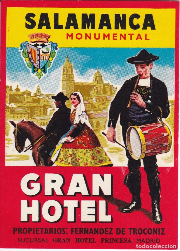 Etiquetas antiguas: ANTIGUA ETIQUETA DEL GRAN HOTEL DE SALAMANCA
