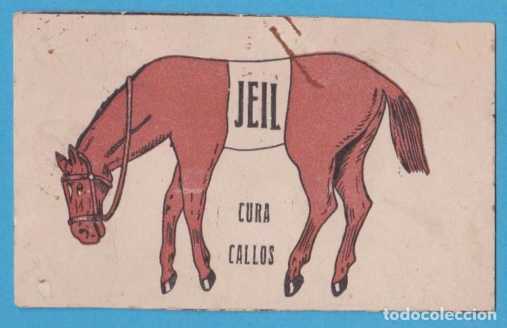 Etiquetas antiguas: JEIL CURA CALLOS. CALLICIDA INFALIBLE. A&Ntilde;OS 20. TARJETA RECORTADA