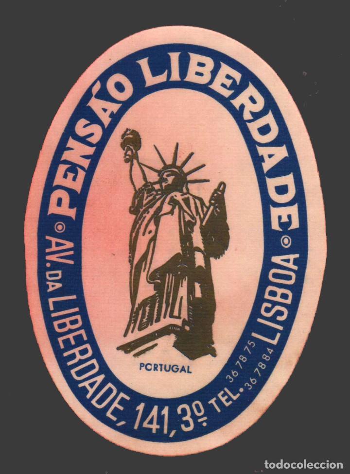 Etiquetas antiguas: HOTEL PENS&Aacute;O LIBERDADE - LISBOA - PORTUGAL - ETIQUETA ANTIGUA DE HOTEL