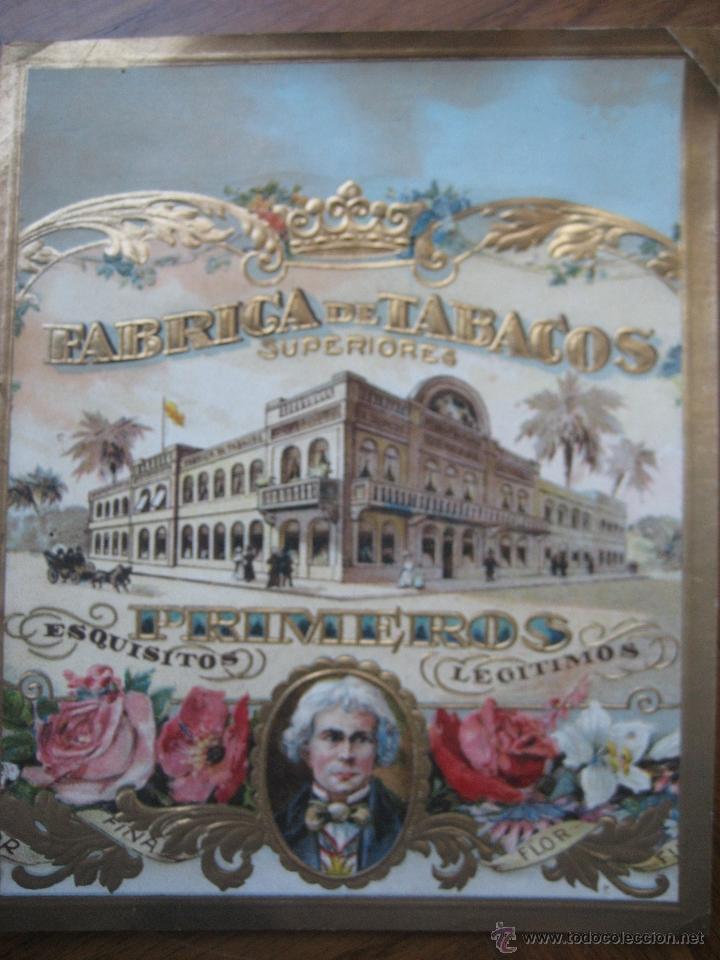 Etiquetas antigas: Fabrica de Tabacos Superiores. Primeros. 13 x 10.5 cms