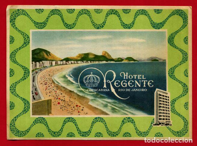 Etiquetas antiguas: ETIQUETA DE HOTEL REGENTE , RIO DE JANEIRO , BRASIL , ANTIGUA , ORIGINAL , EH304