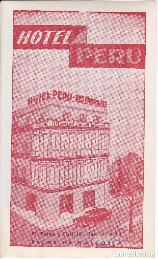 Etiquetas antiguas: ANTIGUA ETIQUETA DEL HOTEL PERU DE PALMA DE MALLORCA