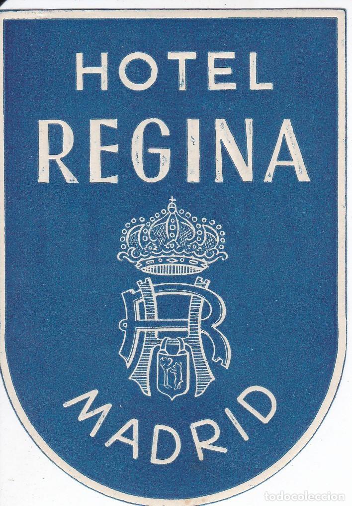 Etiquetas antiguas: ANTIGUA ETIQUETA DEL HOTEL REGINA DE MADRID