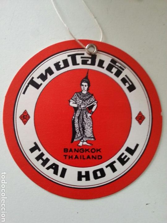 Etiquetas antiguas: THAI HOTEL BANGKOK ETIQUETA EQUIPAJES