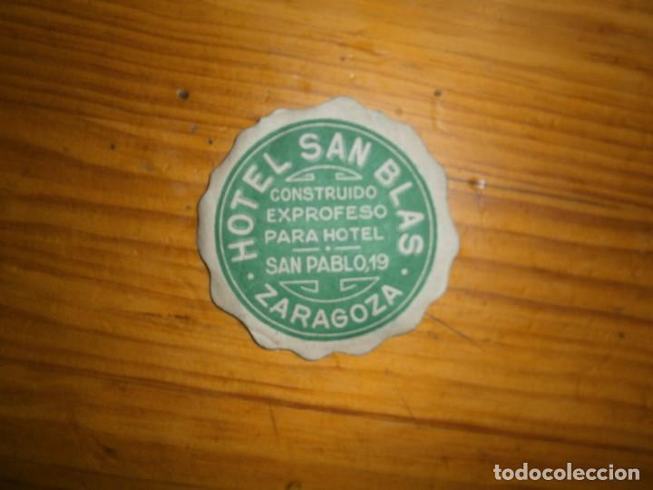 Etiquetas antiguas: etiqueta hotel san blas zaragoza a&ntilde;os 50 60