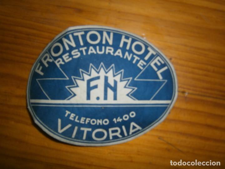 Etiquetas antiguas: &iexcl;&iexcl;PRECIOSA ETIQUETA&iexcl;&iexcl;&iexcl;  A&Ntilde;OS 40-50.. FRONTON HOTEL RESTAURANTE VICTORIA