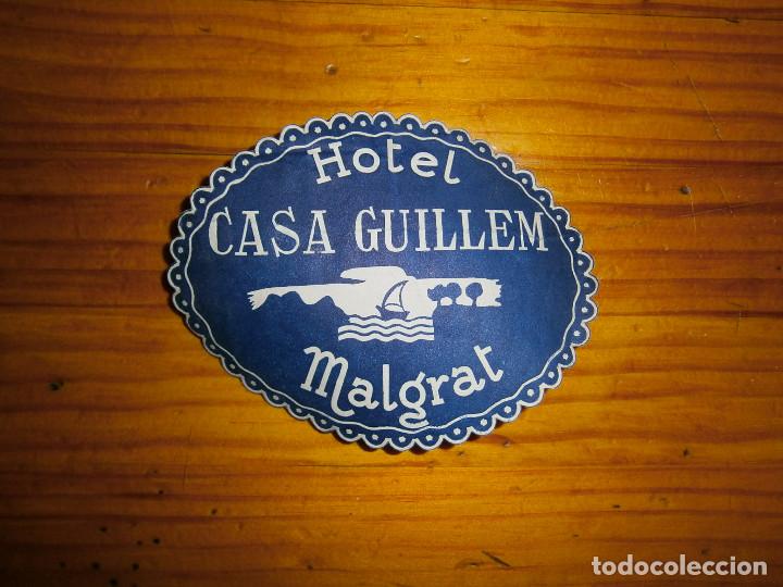 Etiquetas antiguas: preciosa etiqueta a&ntilde;os 40 50,, hotel casa guillem ,malgrat