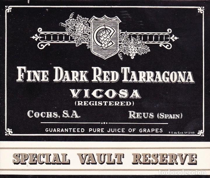 Etiquetas antiguas: Vicosa Reus Tarragona