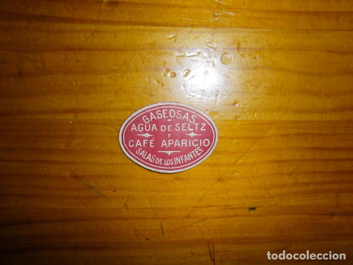 Etiquetas antiguas: &iexcl;&iexcl;PRECIOSA ETIQUETA&iexcl;&iexcl; A&Ntilde;OS-30-40..GASEOSAS AGUA DE SELTZ Y CAFE APARICIO SALAS DE LOS INFANTES
