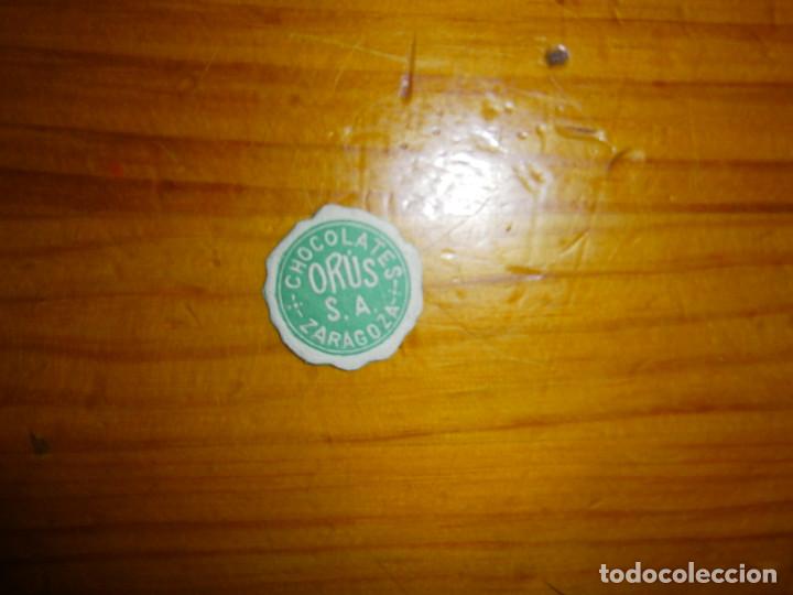 Etiquetas antigas: PRECIOSA ETIQUETA A&Ntilde;OS 30 40 CHOCOLATES ORUS ZARAGOZA