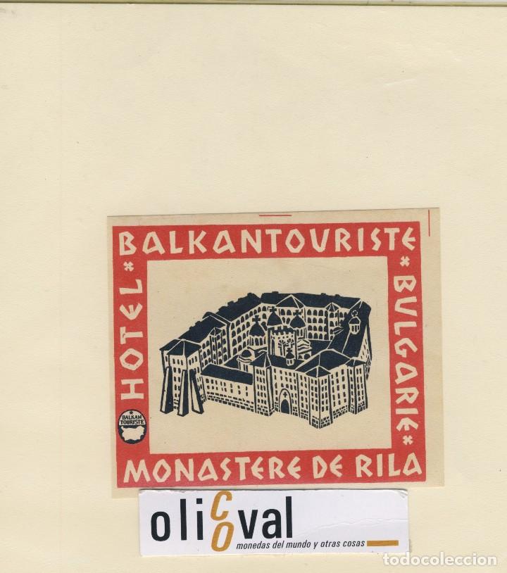 Etiquetas antiguas: ETIQUETA HOTEL RILA BULGARIE HOTEL BALKANTOURISTE MONASTERIO DE RILA 100X 975mm -EH418-73