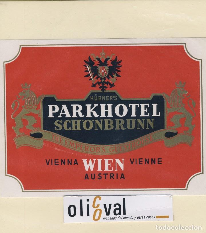 Etiquetas antiguas: ETIQUETA HOTEL WIEN AUSTIA HOTEL PARK HOTEL 115 X 65 EH18- 79