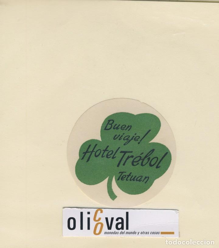 Etiquetas antiguas: ETIQUETA HOTEL TETUAN MARROC HOTEL TREBOL 75 EH418-85