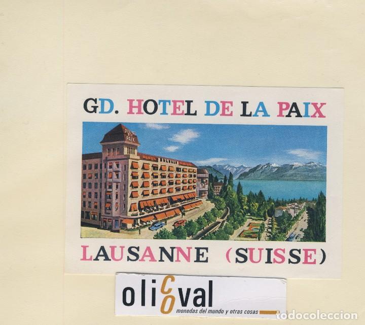 Etiquetas antiguas: ETIQUETA HOTEL  LAUSANNE SUISSE ESPA&Ntilde;A 130 X 90 ILUSRACI&Oacute;N A&Ntilde;OS 50 EH418-92
