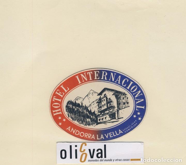 Etiquetas antiguas: ETIQUETA HOTEL ANDORA LA VELLA HOTEL INTERNACIONAL TROQUEL OVAL CARTULINA 90 N EH418-101