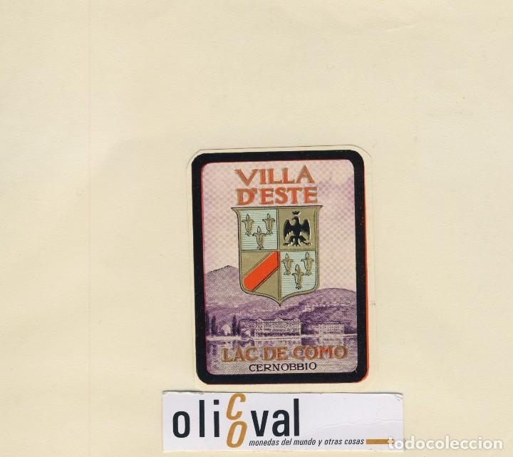 Etiquetas antiguas: ETIQUETA HOTEL CERNOBBIO  ITALIA HOTEL VILLAD&acute;ESTE  TROQUEL 60 X 80 90 N EH418-102