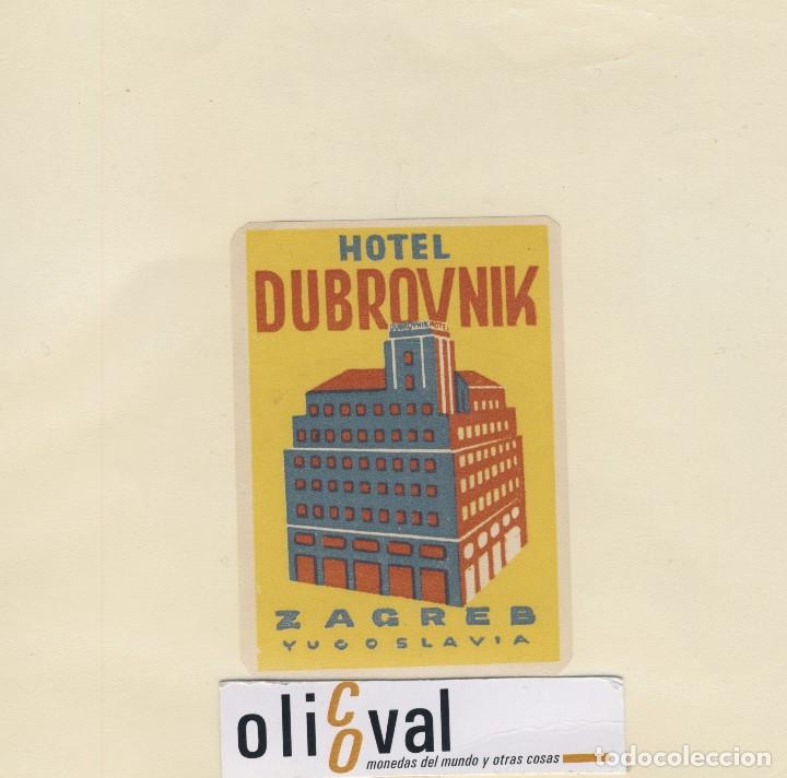 Etiquetas antiguas: ETIQUETA HOTEL ZAGRES  YUGOSLAVIA HOTEL DOUBROVNIK  65 X 90 - mm EH418-120