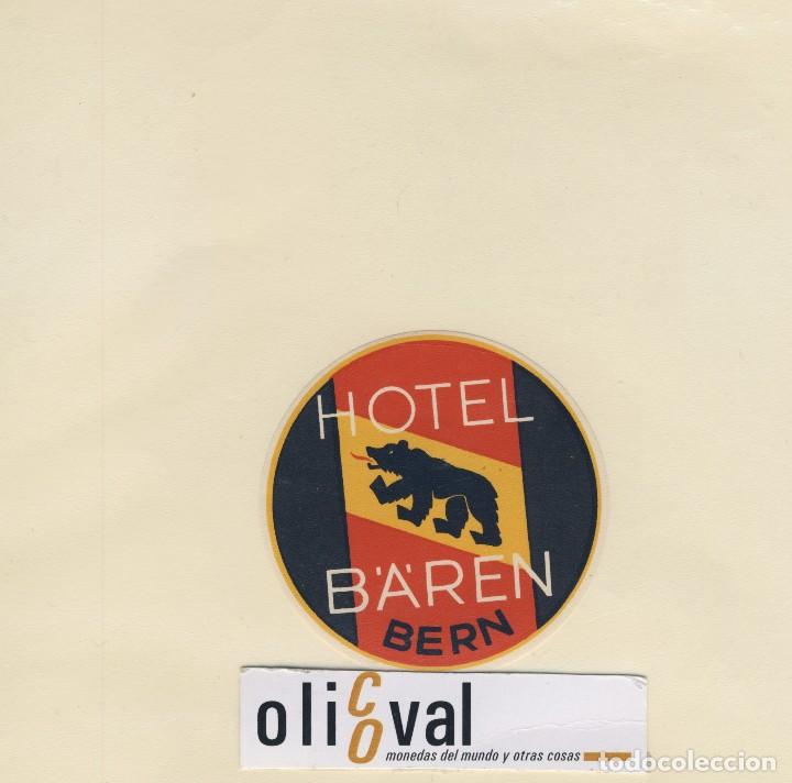 Etiquetas antiguas: ETIQUETA HOTEL BERN HOTEL B&acute;A `REN - TROQUEL -70 mm EH418-130