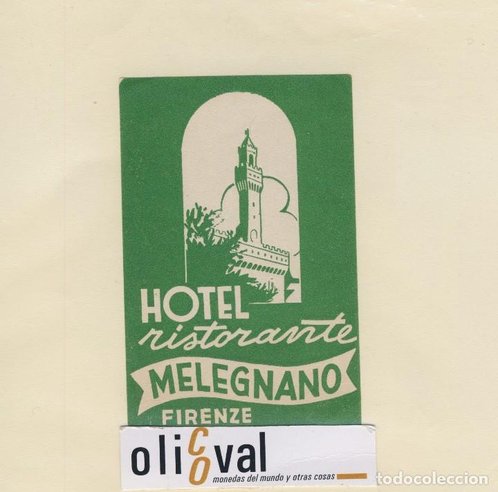 Etiquetas antiguas: ETIQUETA HOTEL-FIRENZE ITALIA HOTEL MELEGNANO  75 X 110 mm EH418-137