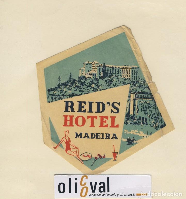 Etiquetas antiguas: ETIQUETA HOTEL FUNCHAL MADEIRA PORTUGAL HOTEL REID&acute;S TROQUEL RARO EH418-202