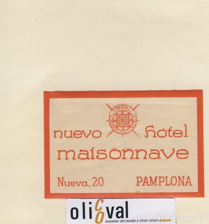 Etiquetas antiguas: ETIQUETA HOTEL PAMPLONA NAVARRA ESPA&Ntilde;A HOTEL MAISONNAVE 120 X 80 EH418-205