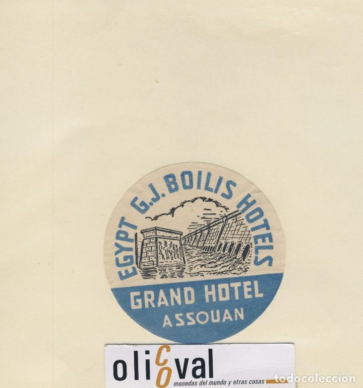 Etiquetas antiguas: ETIQUETA HOTEL ASSOUAN EGYP HOTEL  GRAN HOTEL TROQUEL 75 mm EH418-213