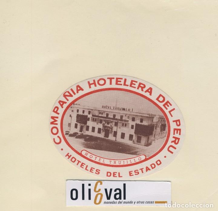 Etiquetas antiguas: ETIQUETA HOTEL TRUJILLO  PERU  HOTEL TRUJILLO TROQUEL 105 X 80mm EH418-217