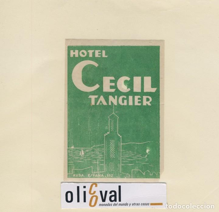 Etiquetas antiguas: ETIQUETA HOTEL CECIL TANGIER HOTEL S.GABRIEL105 X T5 mm EH418-219