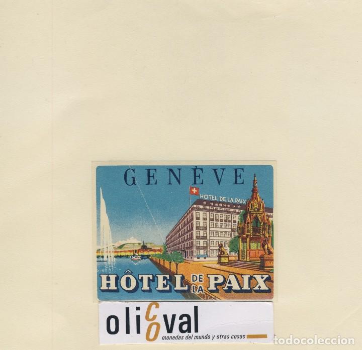 Etiquetas antiguas: ETIQUETA HOTEL GENEVE HOTEL DE LA PAIX HOTEL DE LA PAIX 85 X 65 mm EH418-224